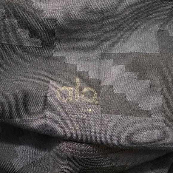 Alo Yogo Airbrush Blue Houndstooth Pattern Full Length Leggings. Size Small - Picture 5 of 11